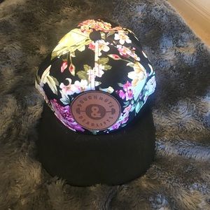 Doughnuts and deadlifts floral hat